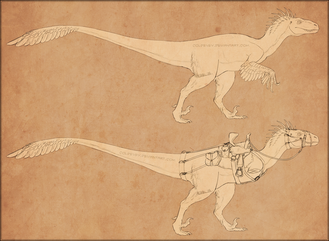 Raptor Roping Deviantart Raptor Tack - First Concept by Coldevey on DeviantArt