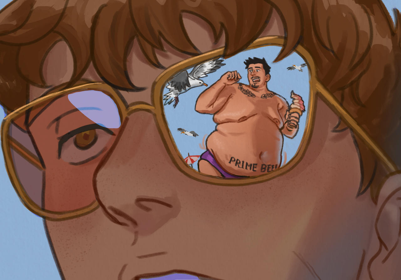 Observing his man