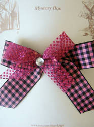 Black and Pink Check Hair Barrette