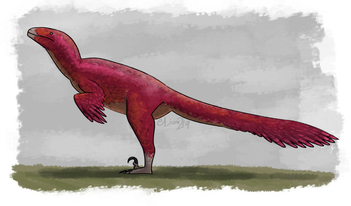 Utahraptor on a cloudy day by liam-219 on DeviantArt
