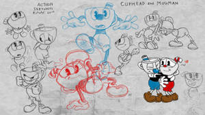 Cuphead And Mugman ACTION SKETCHES DOODLES