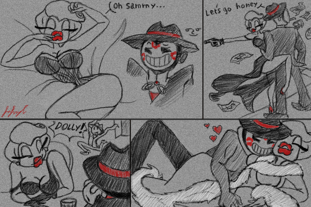 Dolly and Sammy in Mafia doodles