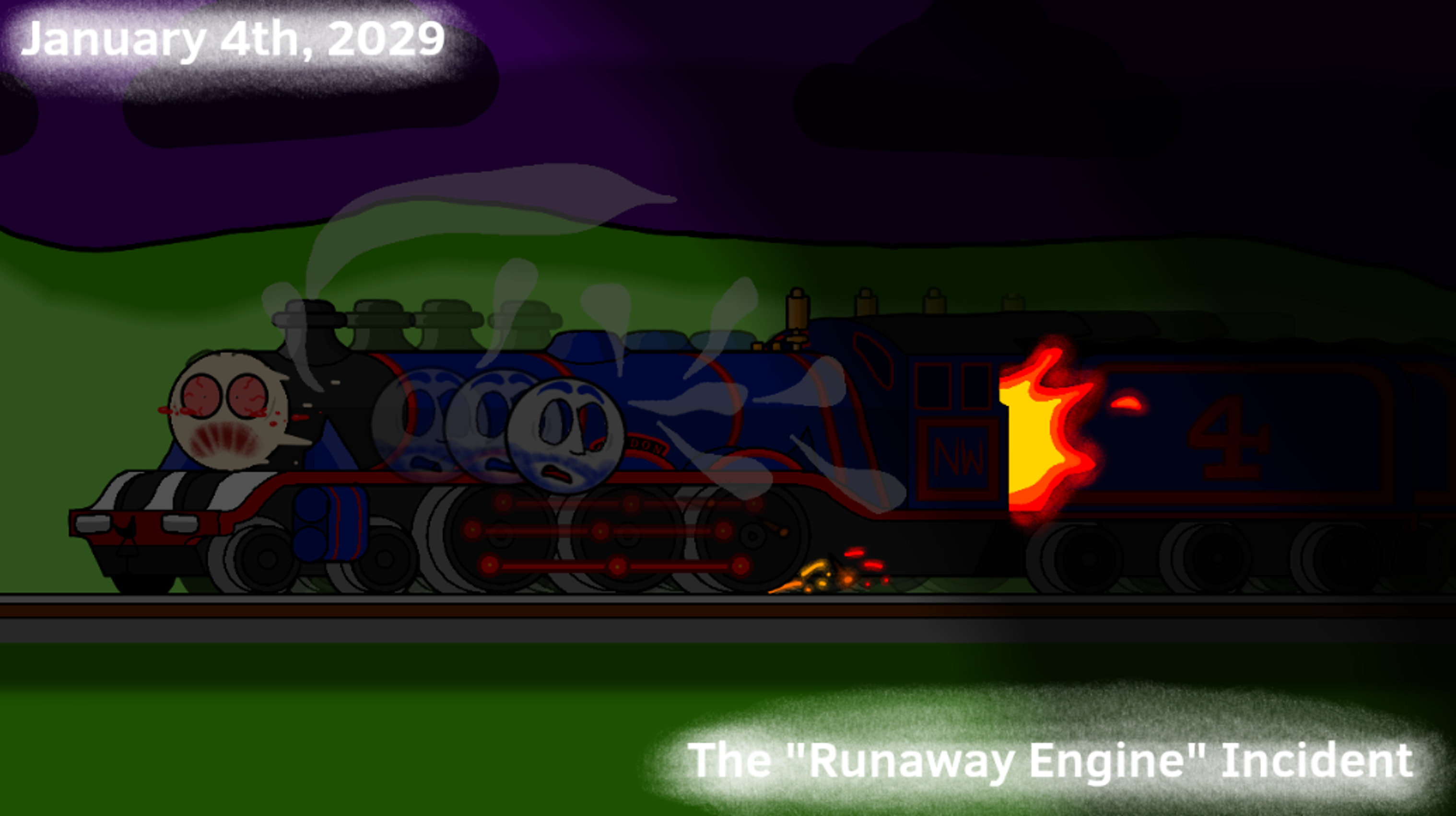The Runaway Engine Incident by GeoffreyThePurpleEng on DeviantArt