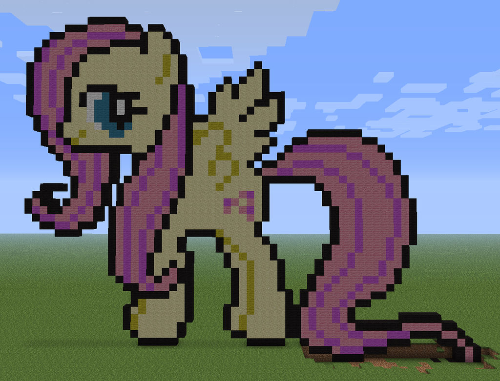 Fluttershy, Minecraft Pixel art by boltyhead on DeviantArt