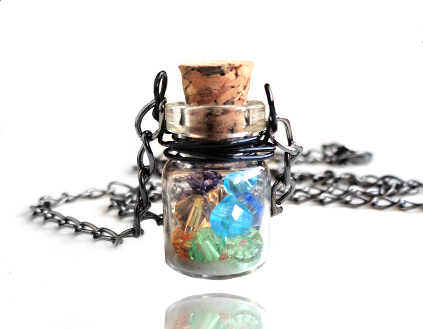 SOLD - Swarovski Crystal Magic Bottle Necklace