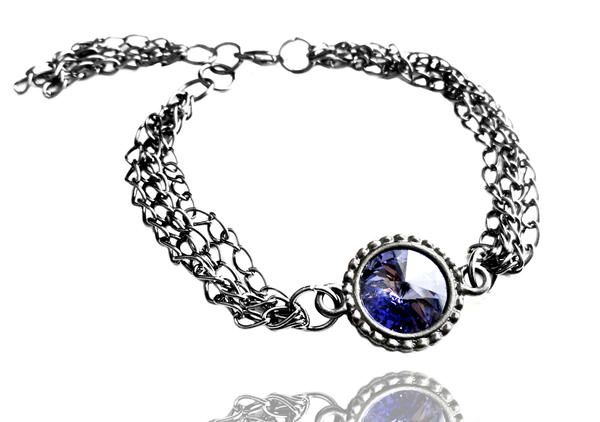 Swarovski Tanzanite Crystal silver Bracelet