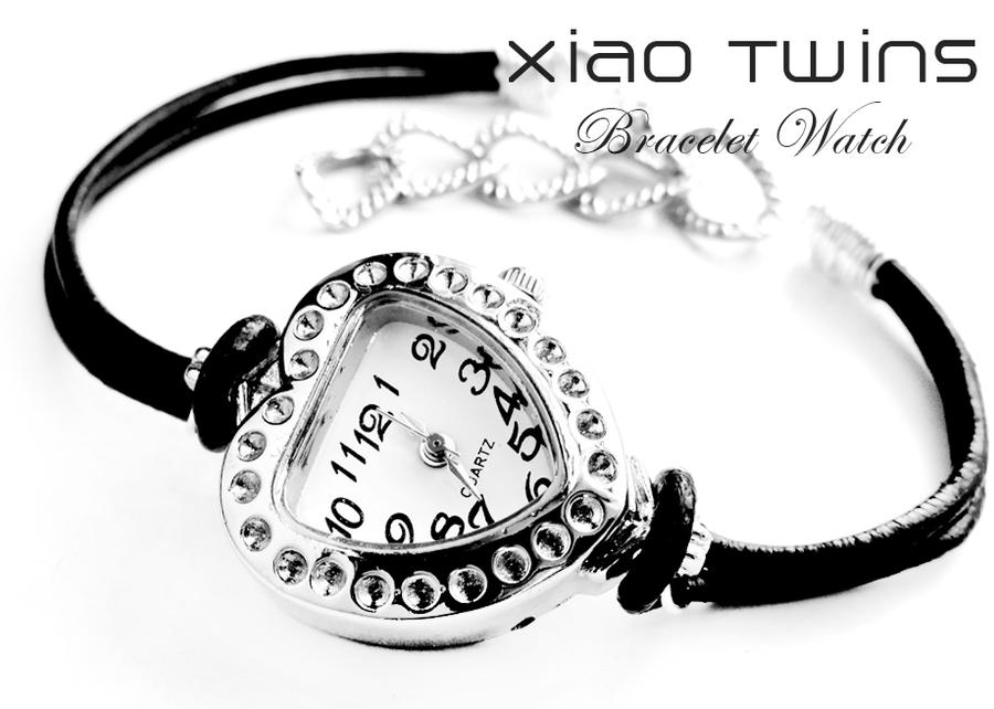 Silver Polka Dots Heart Bracelet Watch
