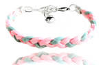 Light Pink Light Blue Suede Leather Cord Bracelet by crystaland