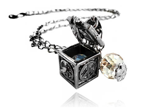 SOLD - Swarovski Crystal Wish Box Locket Necklace