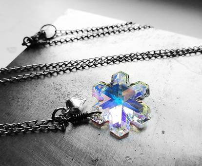 Swarovski AB Snowflake Wire Wrapped Necklace