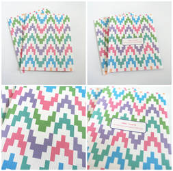 Set of 2 Colorful Zig Zag Design Blank Cards