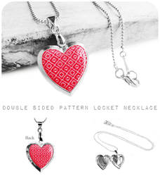 Handmade Resin Silver Heart Locket Necklace