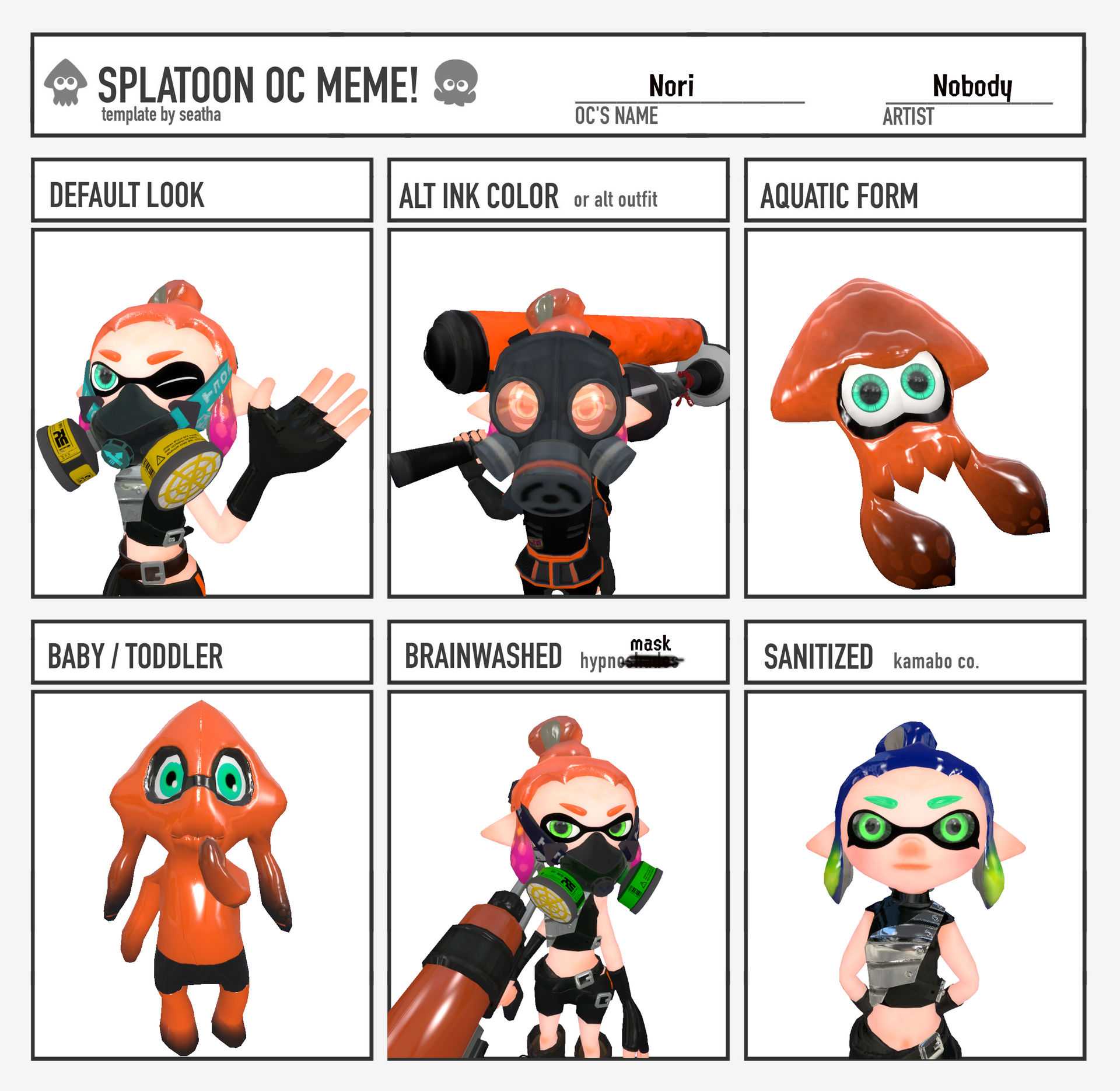 Splatoon Oc Template Splatoon Oc Template