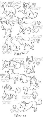 12canines,felines free lineart