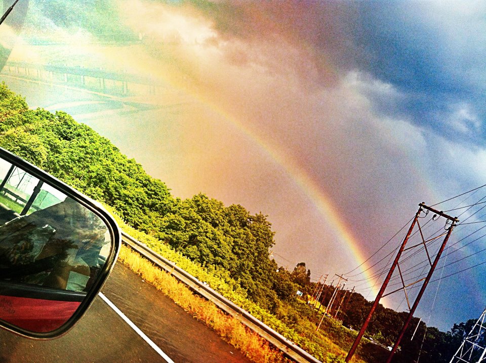 rainbow on the road