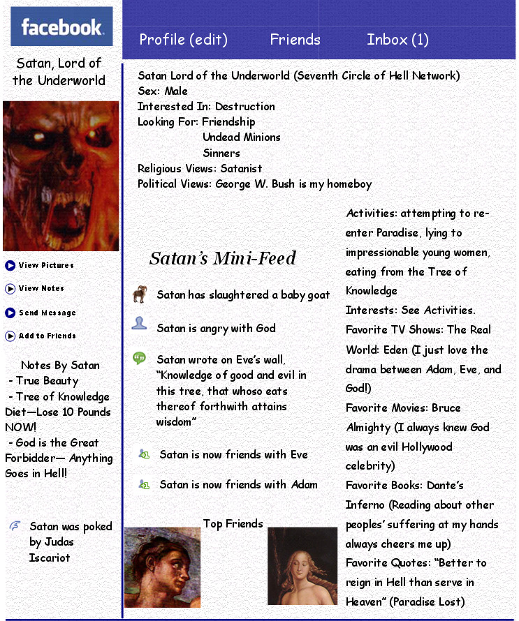 Satan's Facebook by crazykitsune17
