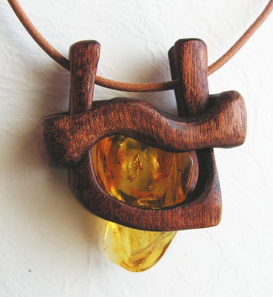 Amber with inclusion - Wood