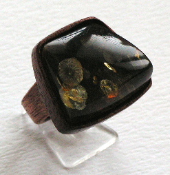 Ring 5 - Amber and Wood