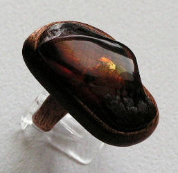 Ring 3 - Amber and Wood