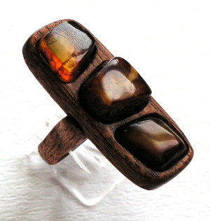 Ring 2 - Amber and Wood