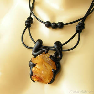 Amber Dragon Necklace