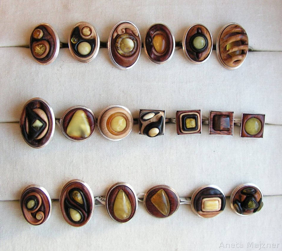 Unique handmade rings Amber Wood Silver by AmberSculpture on DeviantArt