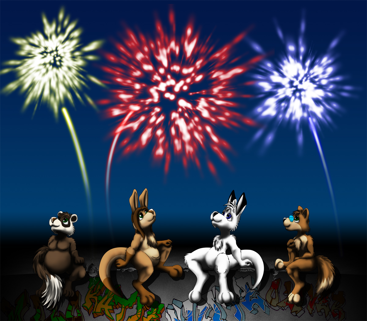 Chibies and fireworks