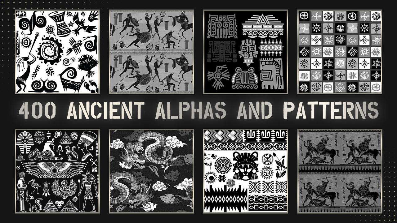 Patterns Renaissance Alpha 400 Ancient Alphas And Patterns by cg-sphere on DeviantArt
