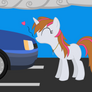 Rosy Stripes Kisses A Car