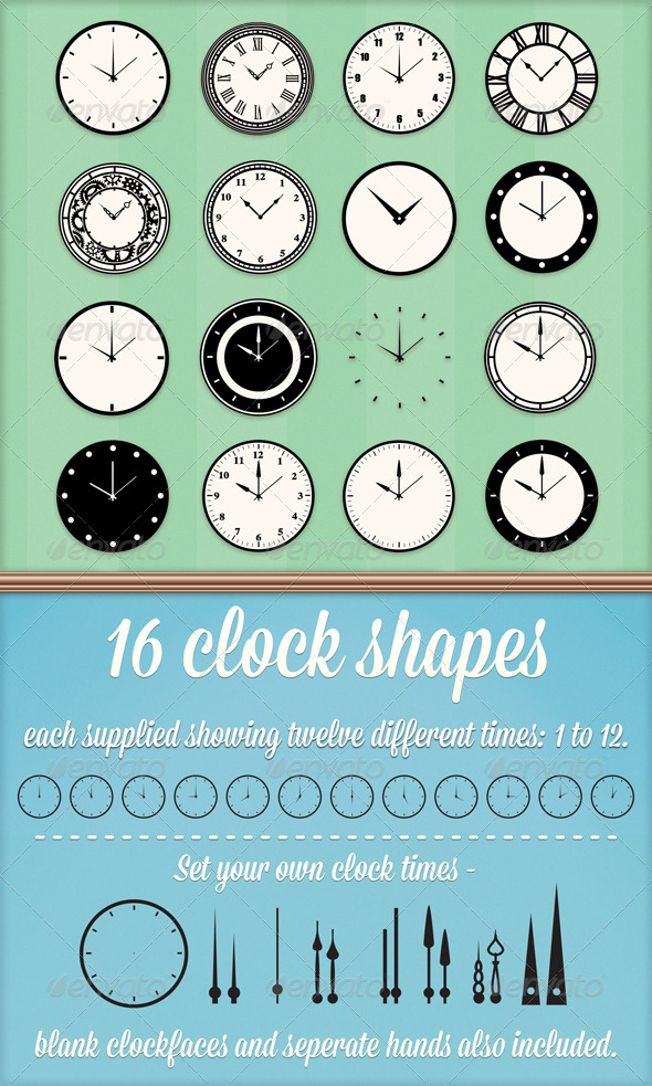 Clock Custom Shapes (Photoshop and Illustrator)
