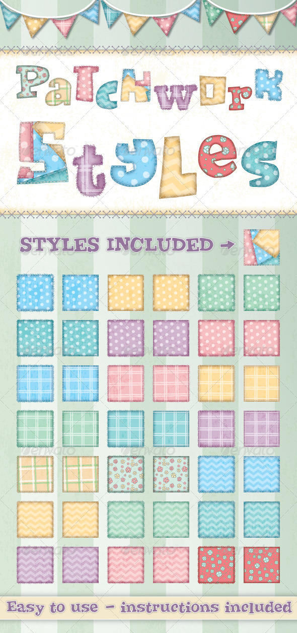 Patchwork text Styles for Illustrator by Jeremychild on DeviantArt