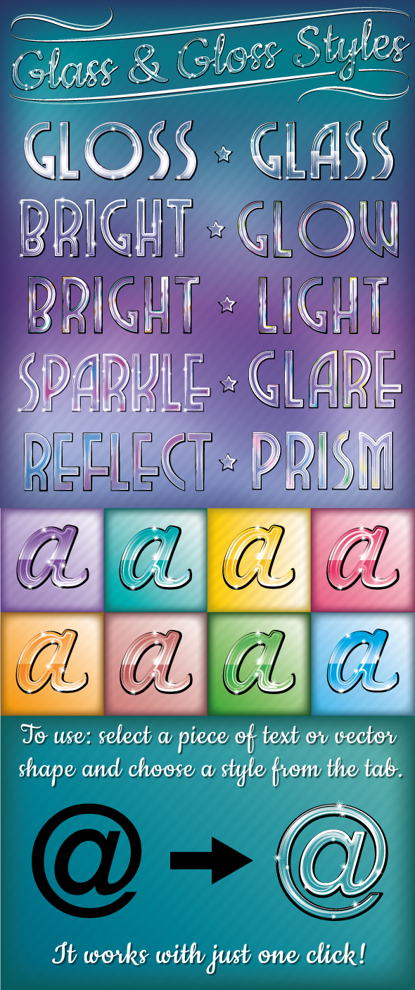 Glass and Gloss Text Styles