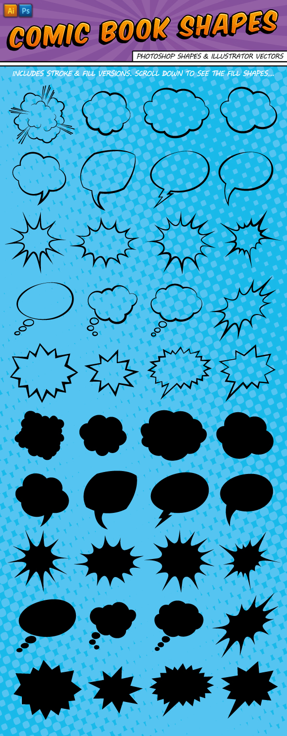 Comic Book Custom Shapes by Jeremychild on DeviantArt Comic Book Custom Shapes by Jeremychild on DeviantArt