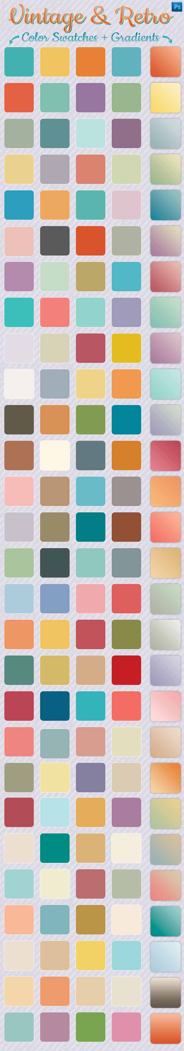 Vintage and Retro Gradients + Color Swatches