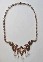 Brass Necklace with Crystal Beads