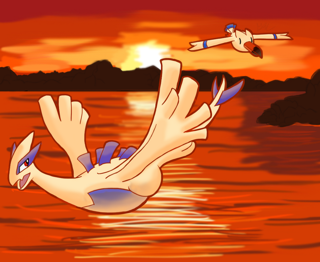 Lugia and Wingull take Flight