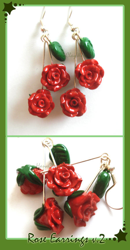 Rose Earrings v2 - Commission