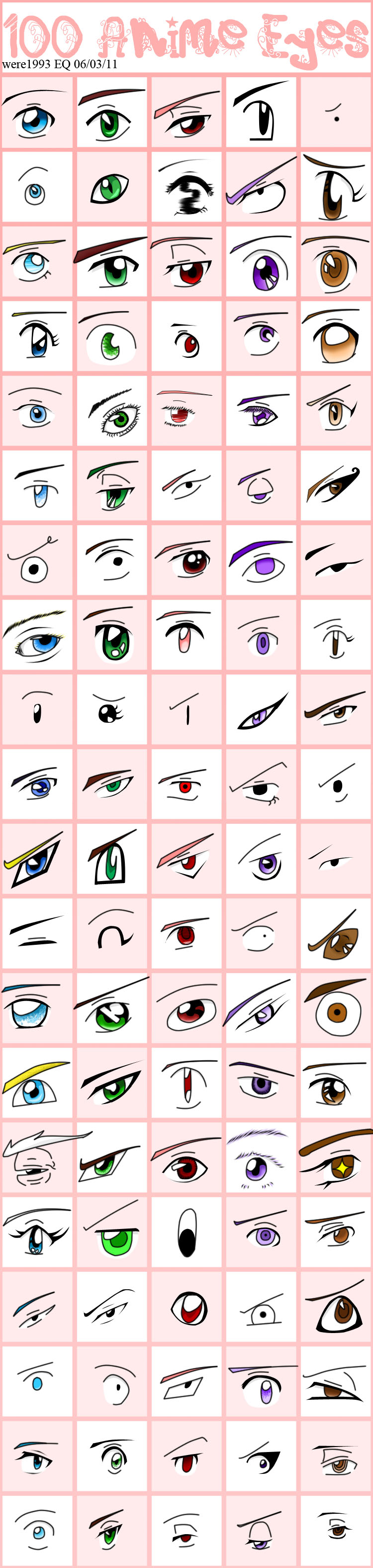 100 Anime Eyes Meme by were1993 on DeviantArt