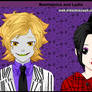 Anime style Beetlejuice and Lydia.