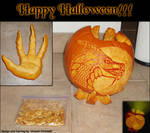 Dragon Pumpkin And Clawed Hand by RaptorArts