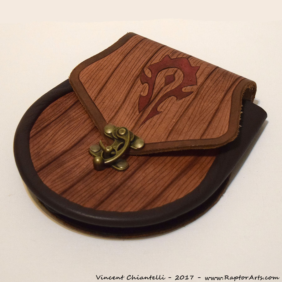 Leather Warcraft Sporran wood grain. For the HOARD