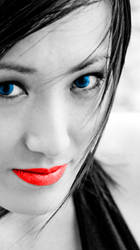 BLUE EYES RED LIPS