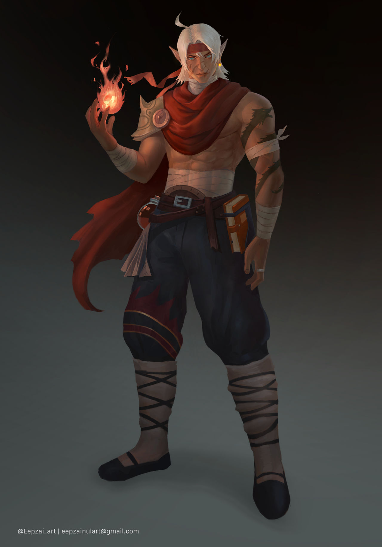 Uru the High elf monk pyromancer by Eepzai on DeviantArt