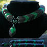 Black and Green Scale Collar - For Sale