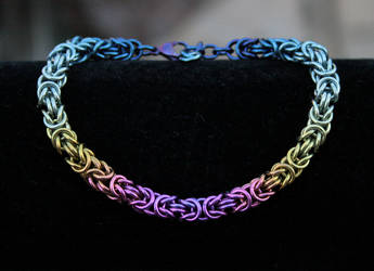 Hand Anodized Niobium Byzantine Bracelet by Ichi-Black