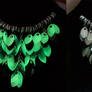 Green Bird of Paradise glowing scale necklace