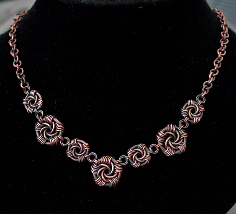 Antiqued Copper Maillestrom Necklace