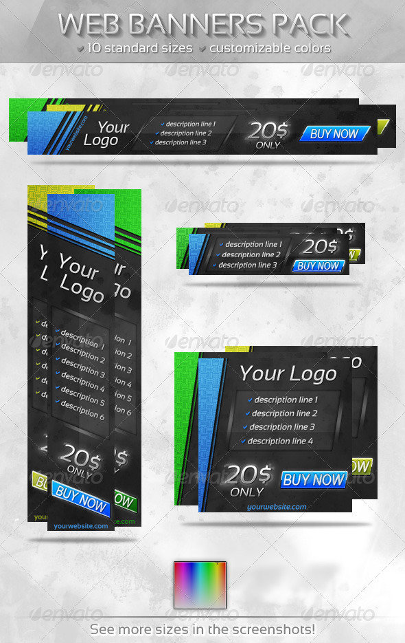 Slant Web Banners Pack