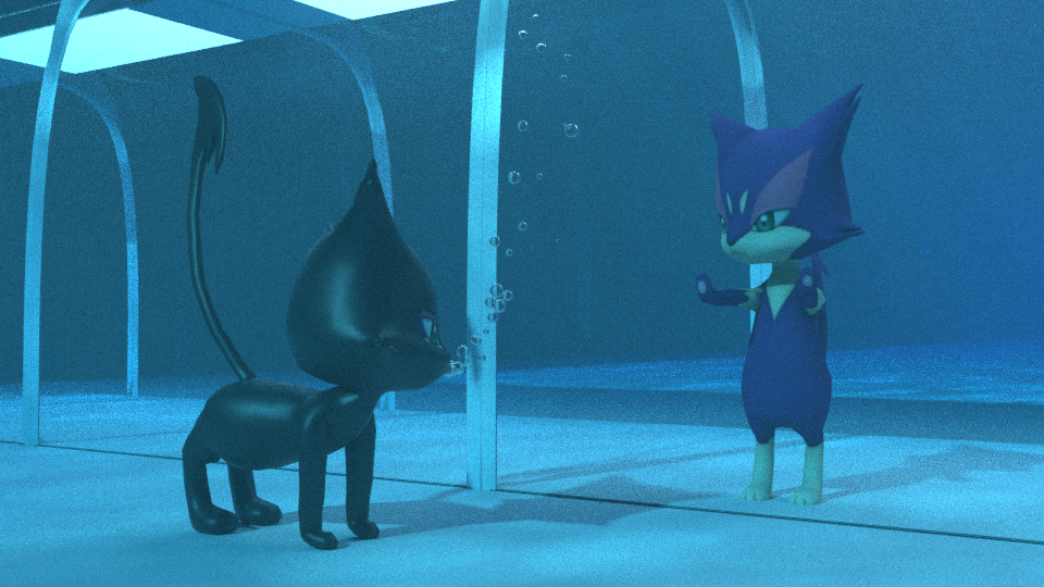 Ninja Purrloin underwater (Alternate view)