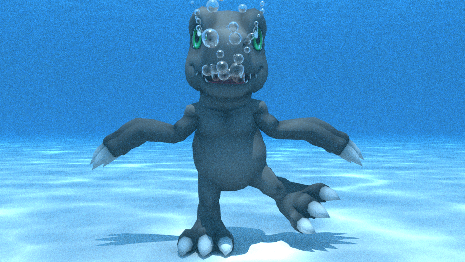 BlackAgumon underwater